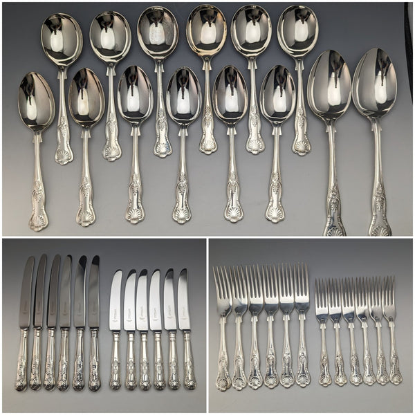 British Vintage Silver Plated Cutlery Full Set of 38 N.BARNETT